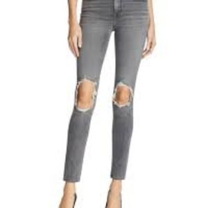 Distressed Grey Levi High Rise Skinny